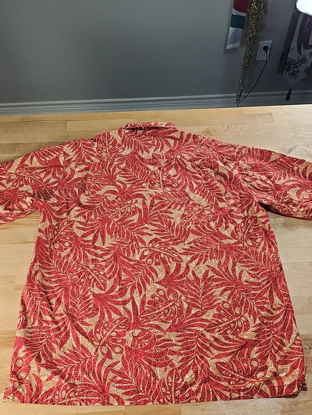Columbia Hawaiian Shirt Mens Large Botanical Palm Short Sleeve Button Up